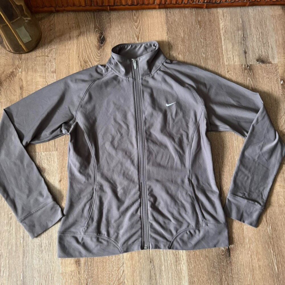 Nike Dry Fit Taupe Purple Zip Up‎ Jacket women’s Size M